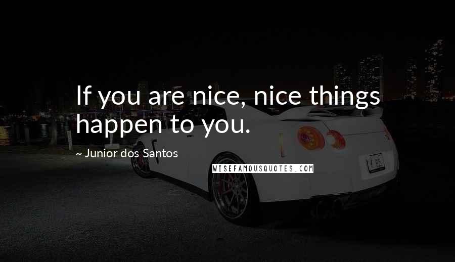 Junior Dos Santos Quotes: If you are nice, nice things happen to you.