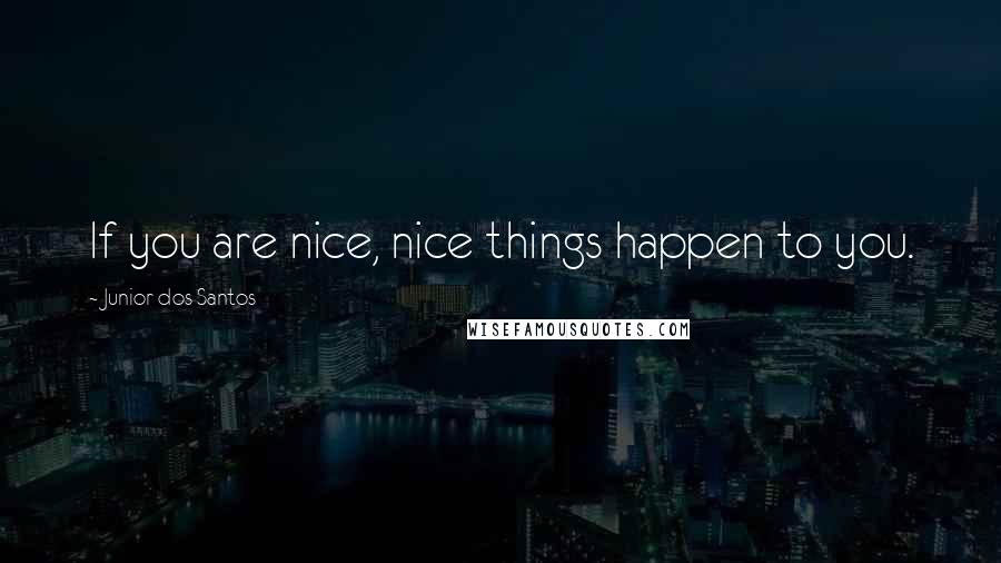 Junior Dos Santos Quotes: If you are nice, nice things happen to you.