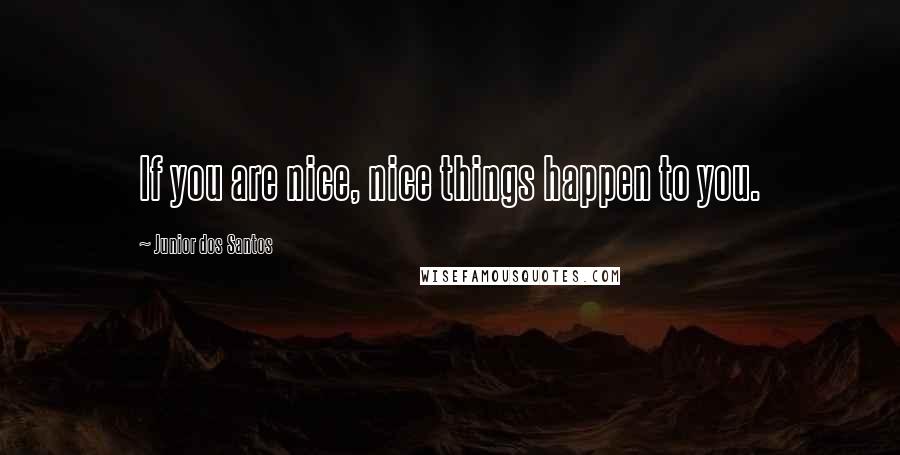 Junior Dos Santos Quotes: If you are nice, nice things happen to you.