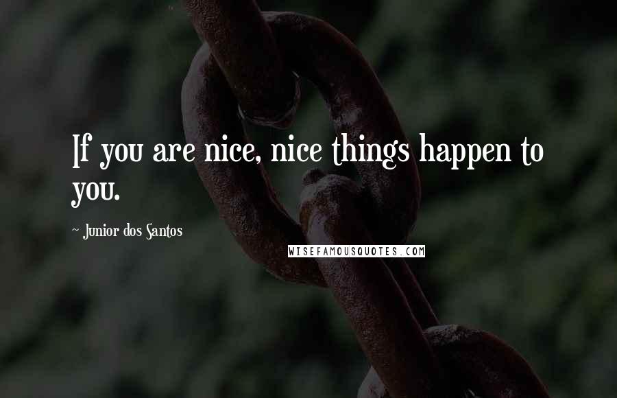 Junior Dos Santos Quotes: If you are nice, nice things happen to you.