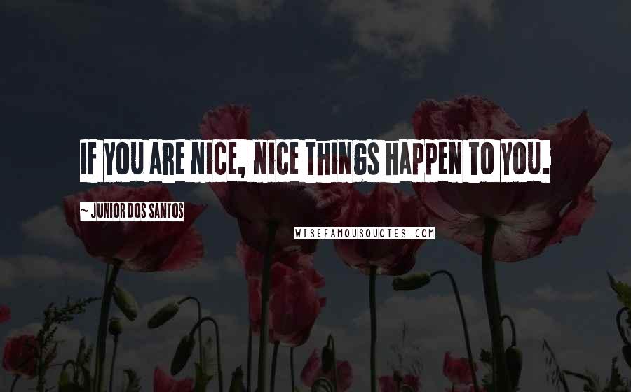 Junior Dos Santos Quotes: If you are nice, nice things happen to you.