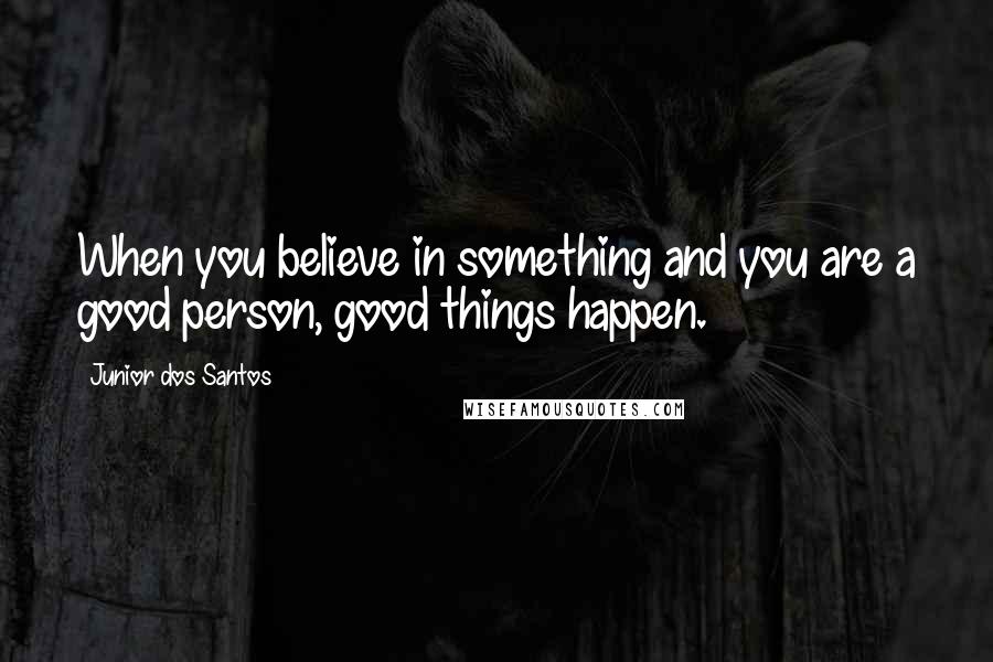 Junior Dos Santos Quotes: When you believe in something and you are a good person, good things happen.