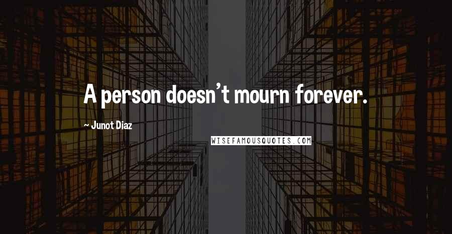 Junot Diaz Quotes: A person doesn't mourn forever.