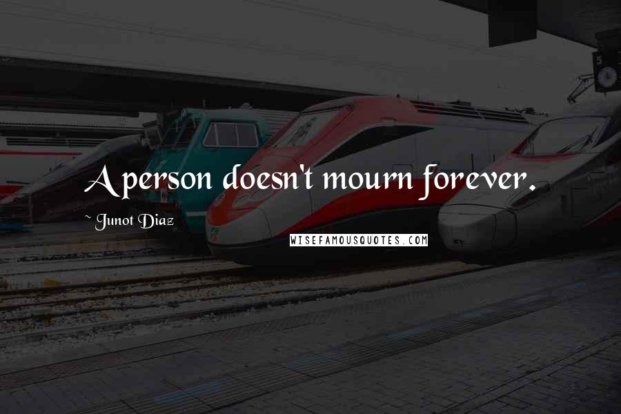 Junot Diaz Quotes: A person doesn't mourn forever.