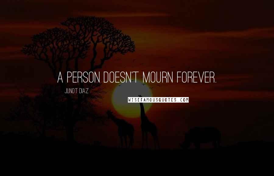 Junot Diaz Quotes: A person doesn't mourn forever.