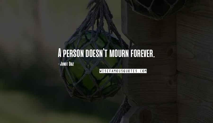 Junot Diaz Quotes: A person doesn't mourn forever.