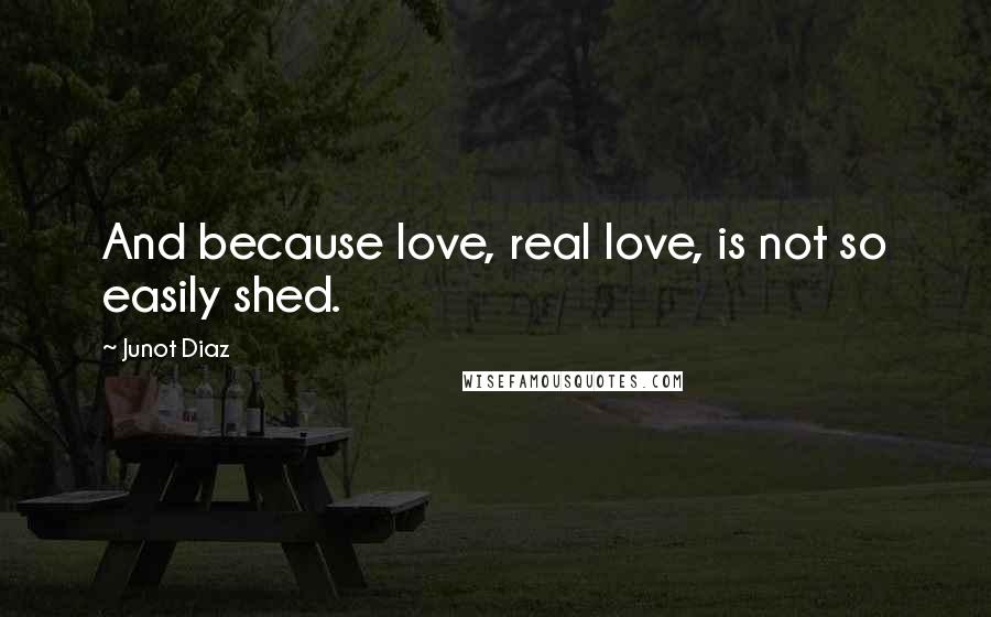 Junot Diaz Quotes: And because love, real love, is not so easily shed.