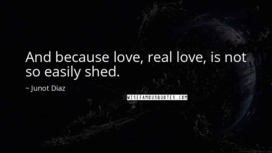 Junot Diaz Quotes: And because love, real love, is not so easily shed.