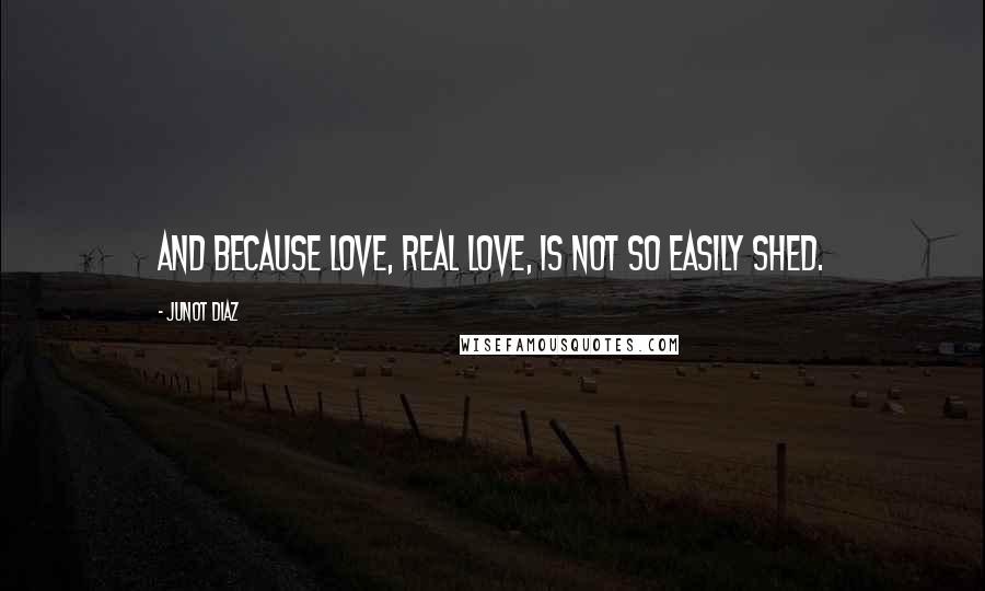 Junot Diaz Quotes: And because love, real love, is not so easily shed.