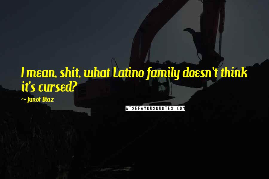 Junot Diaz Quotes: I mean, shit, what Latino family doesn't think it's cursed?