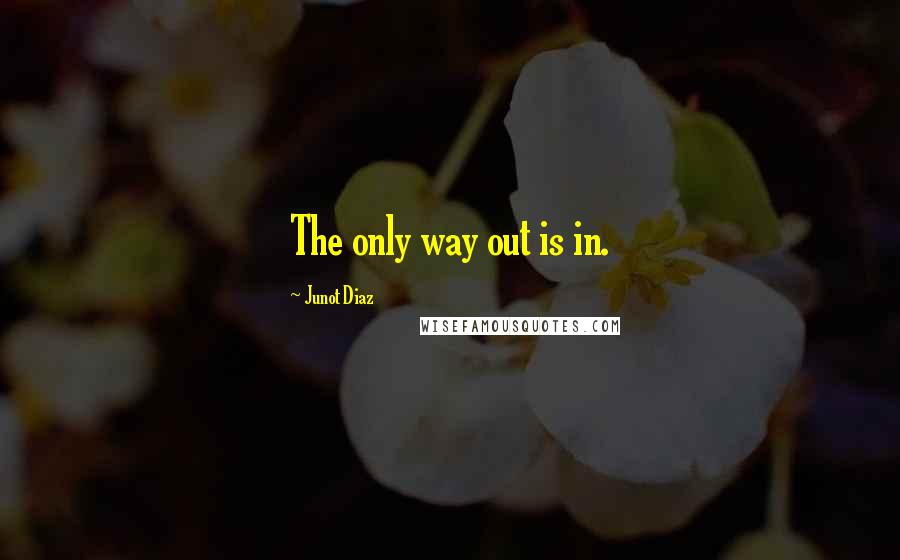 Junot Diaz Quotes: The only way out is in.