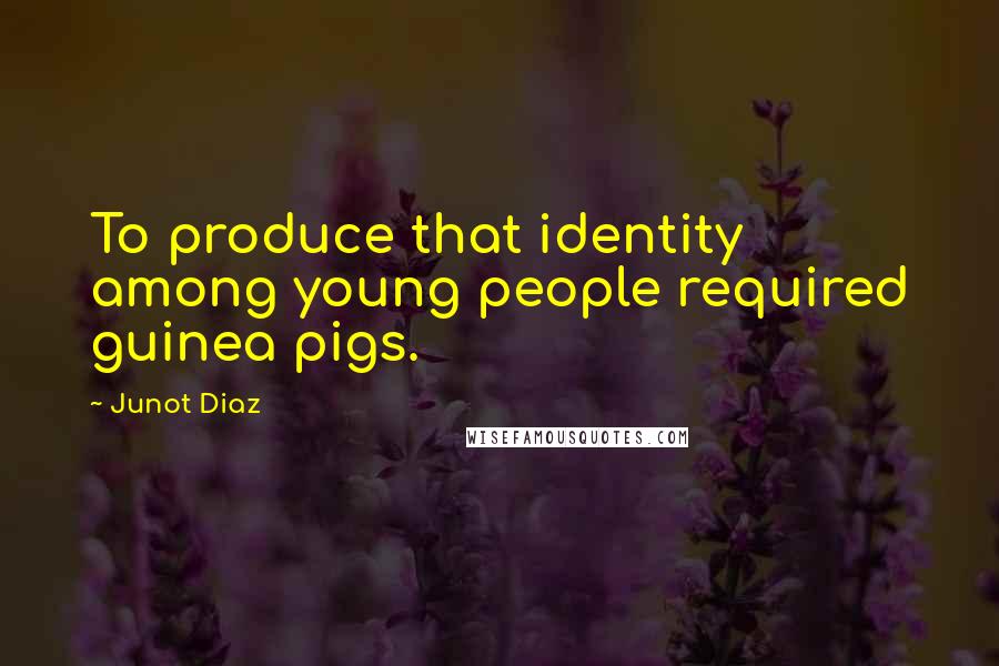 Junot Diaz Quotes: To produce that identity among young people required guinea pigs.