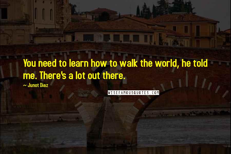 Junot Diaz Quotes: You need to learn how to walk the world, he told me. There's a lot out there.