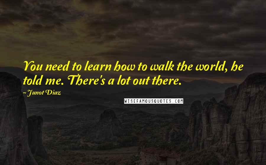 Junot Diaz Quotes: You need to learn how to walk the world, he told me. There's a lot out there.