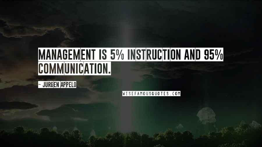 Jurgen Appelo Quotes: Management is 5% instruction and 95% communication.
