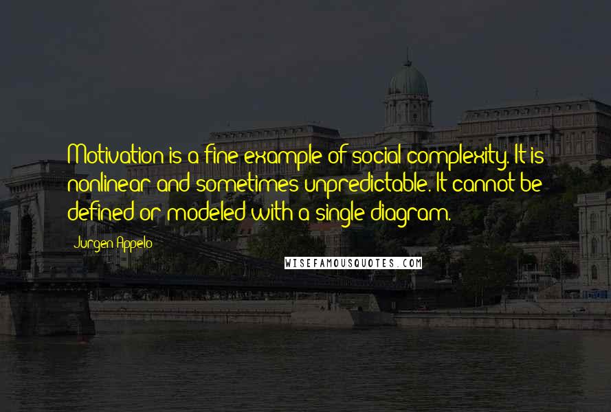 Jurgen Appelo Quotes: Motivation is a fine example of social complexity. It is nonlinear and sometimes unpredictable. It cannot be defined or modeled with a single diagram.