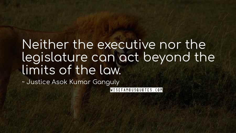 Justice Asok Kumar Ganguly Quotes: Neither the executive nor the legislature can act beyond the limits of the law.