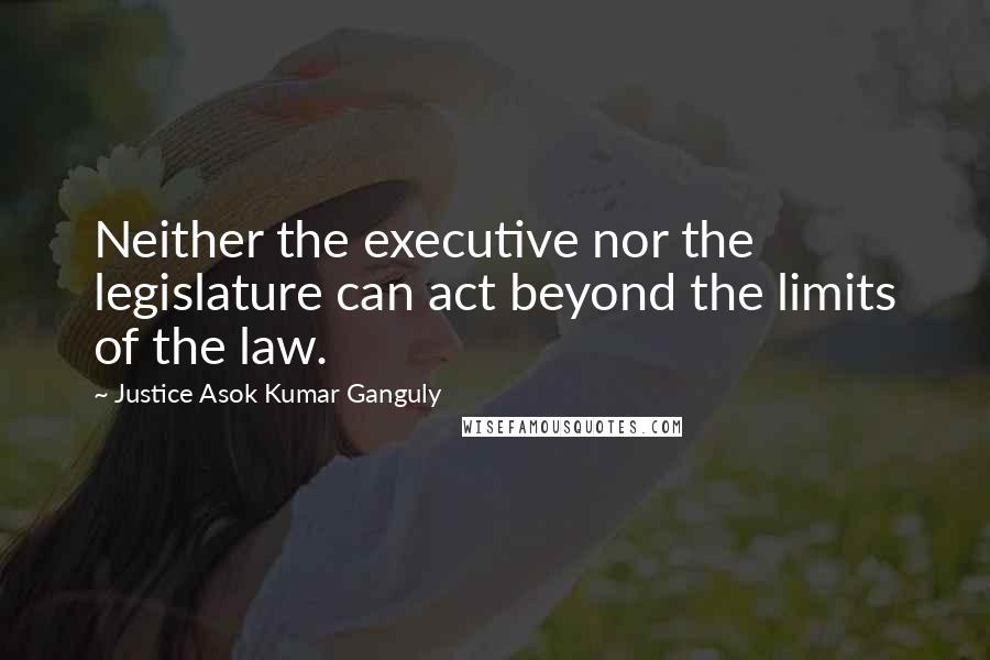 Justice Asok Kumar Ganguly Quotes: Neither the executive nor the legislature can act beyond the limits of the law.