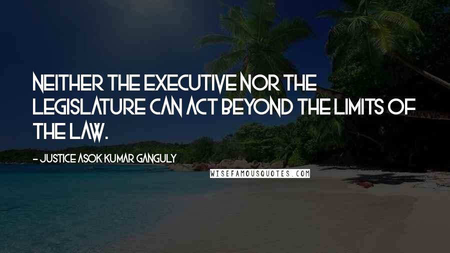 Justice Asok Kumar Ganguly Quotes: Neither the executive nor the legislature can act beyond the limits of the law.