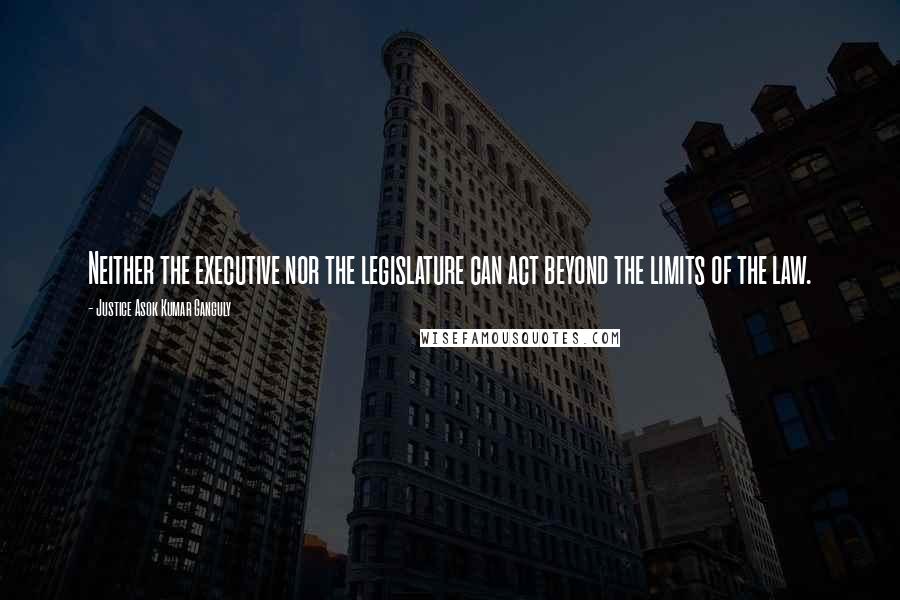 Justice Asok Kumar Ganguly Quotes: Neither the executive nor the legislature can act beyond the limits of the law.