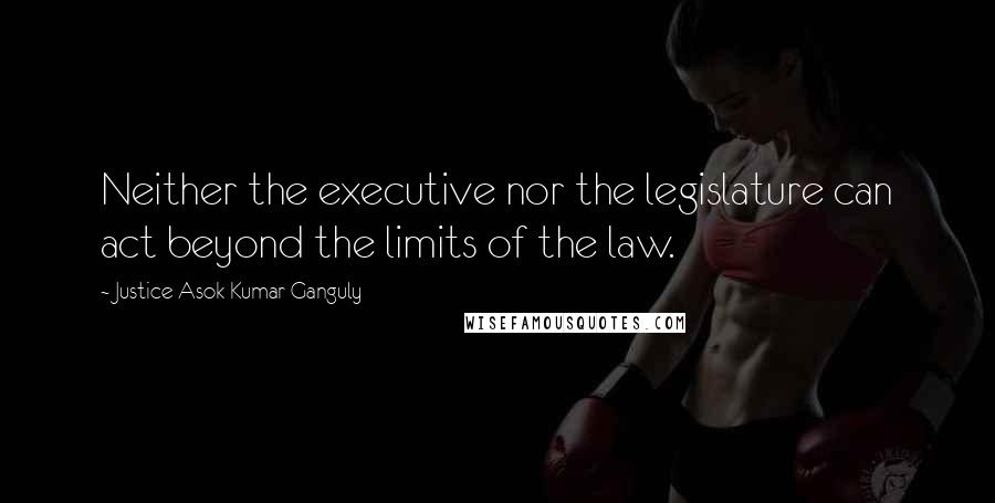 Justice Asok Kumar Ganguly Quotes: Neither the executive nor the legislature can act beyond the limits of the law.