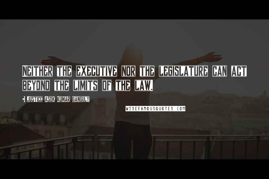 Justice Asok Kumar Ganguly Quotes: Neither the executive nor the legislature can act beyond the limits of the law.