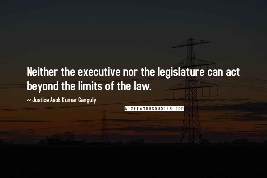 Justice Asok Kumar Ganguly Quotes: Neither the executive nor the legislature can act beyond the limits of the law.