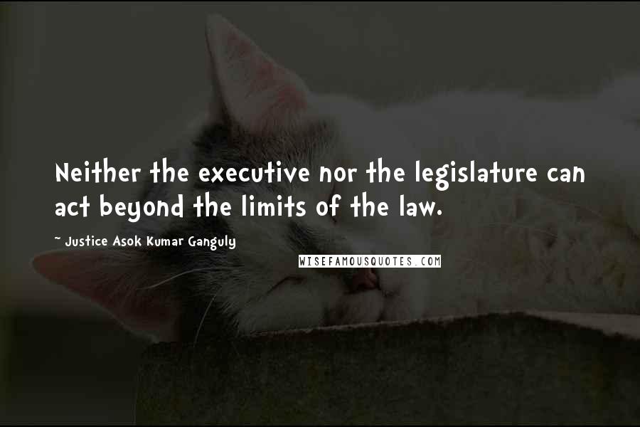 Justice Asok Kumar Ganguly Quotes: Neither the executive nor the legislature can act beyond the limits of the law.