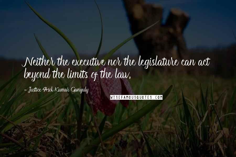 Justice Asok Kumar Ganguly Quotes: Neither the executive nor the legislature can act beyond the limits of the law.