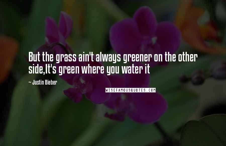 Justin Bieber Quotes: But the grass ain't always greener on the other side,It's green where you water it