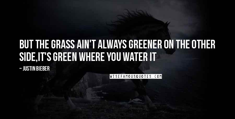 Justin Bieber Quotes: But the grass ain't always greener on the other side,It's green where you water it