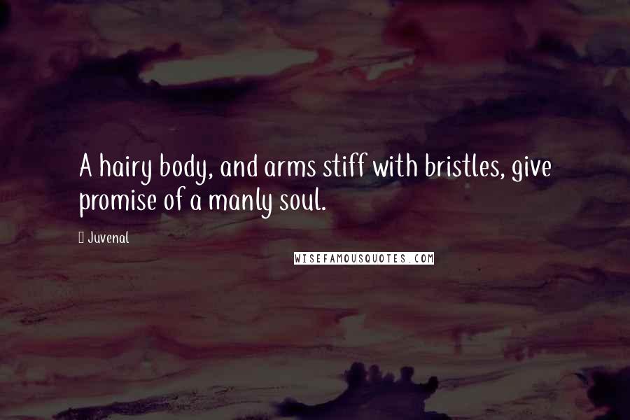 Juvenal Quotes: A hairy body, and arms stiff with bristles, give promise of a manly soul.