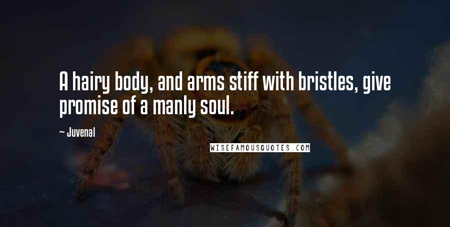 Juvenal Quotes: A hairy body, and arms stiff with bristles, give promise of a manly soul.