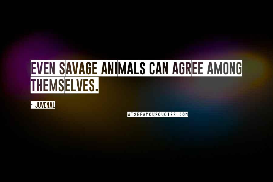Juvenal Quotes: Even savage animals can agree among themselves.