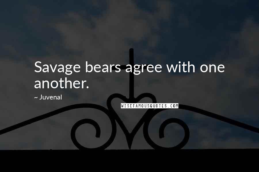 Juvenal Quotes: Savage bears agree with one another.