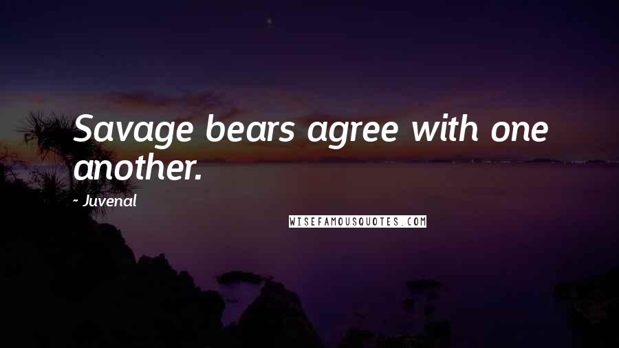 Juvenal Quotes: Savage bears agree with one another.