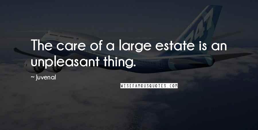 Juvenal Quotes: The care of a large estate is an unpleasant thing.