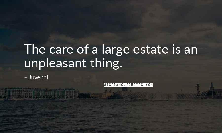 Juvenal Quotes: The care of a large estate is an unpleasant thing.