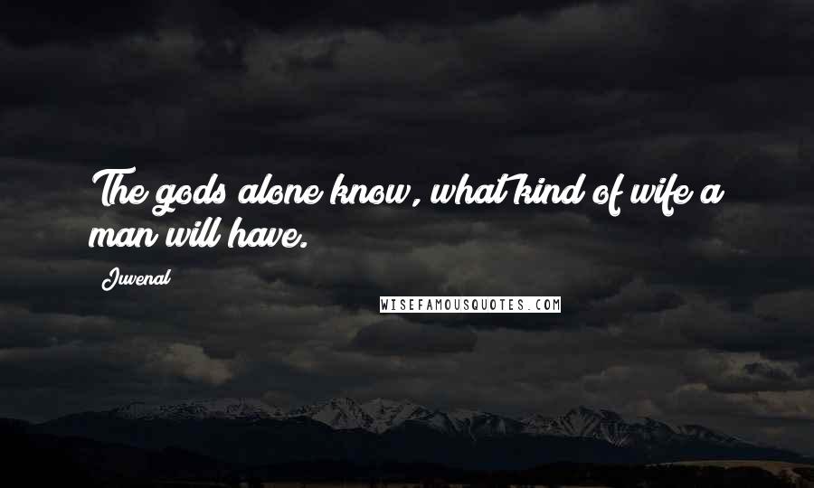 Juvenal Quotes: The gods alone know, what kind of wife a man will have.