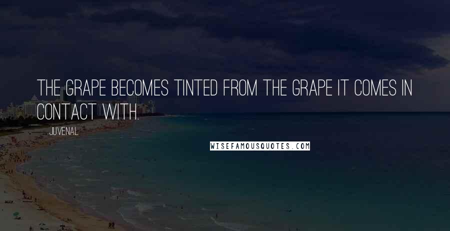 Juvenal Quotes: The grape becomes tinted from the grape it comes in contact with.