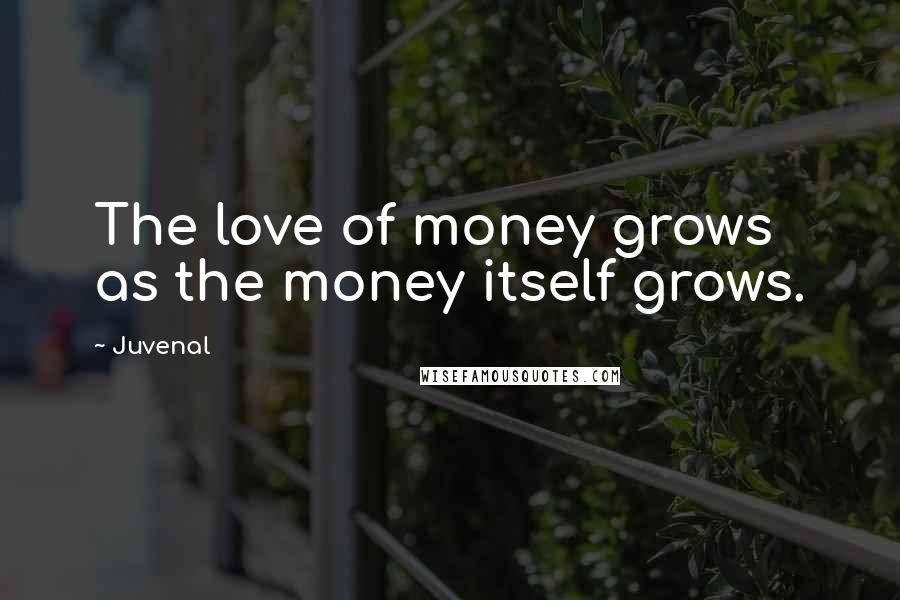 Juvenal Quotes: The love of money grows as the money itself grows.