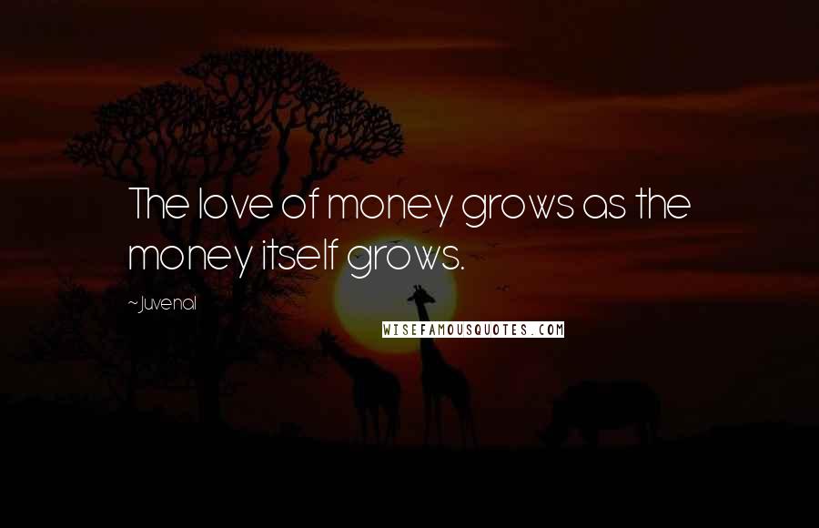 Juvenal Quotes: The love of money grows as the money itself grows.