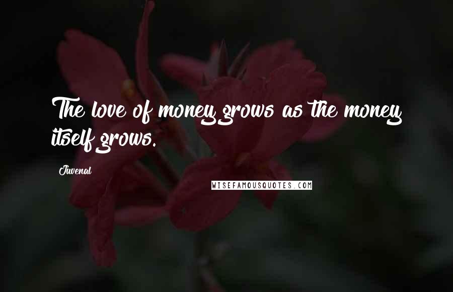 Juvenal Quotes: The love of money grows as the money itself grows.