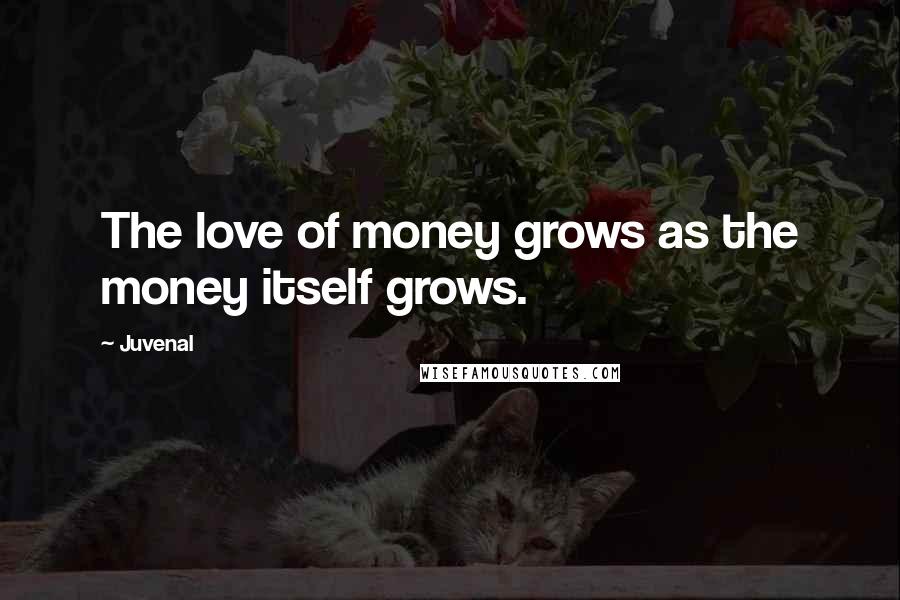 Juvenal Quotes: The love of money grows as the money itself grows.