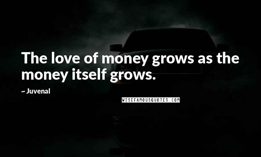 Juvenal Quotes: The love of money grows as the money itself grows.