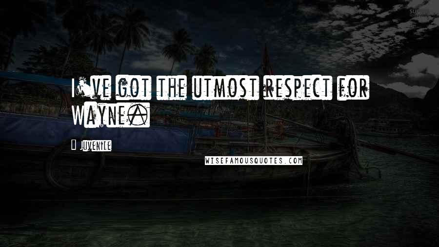 Juvenile Quotes: I've got the utmost respect for Wayne.