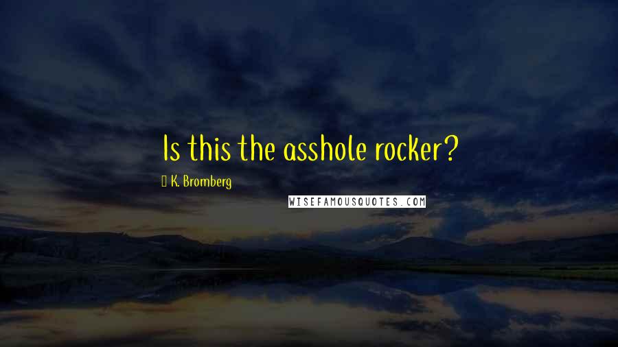 K. Bromberg Quotes: Is this the asshole rocker?