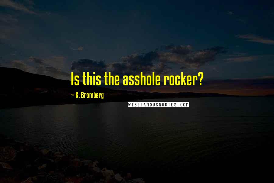 K. Bromberg Quotes: Is this the asshole rocker?