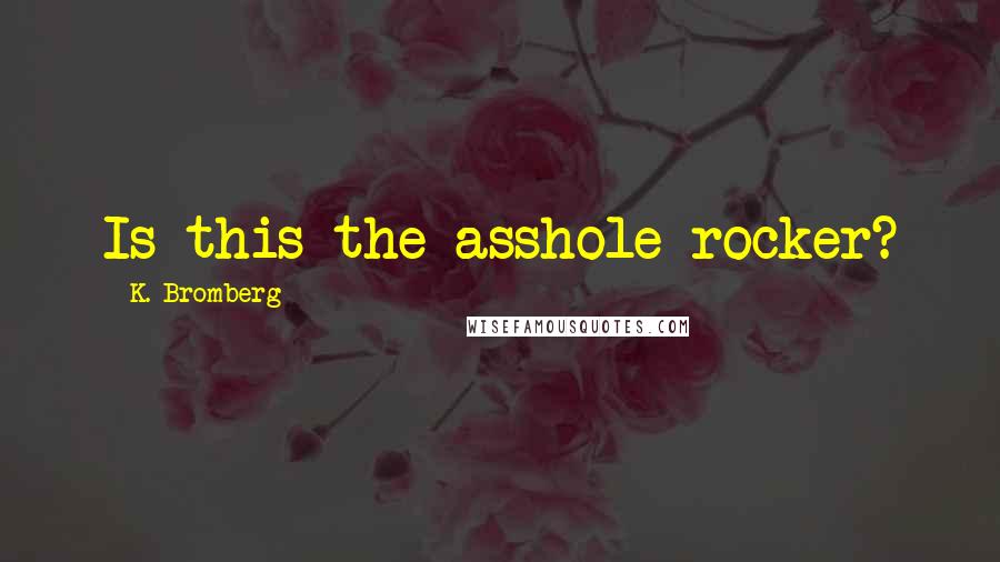 K. Bromberg Quotes: Is this the asshole rocker?