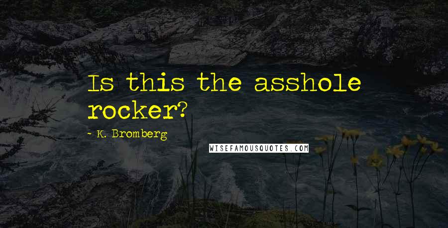 K. Bromberg Quotes: Is this the asshole rocker?